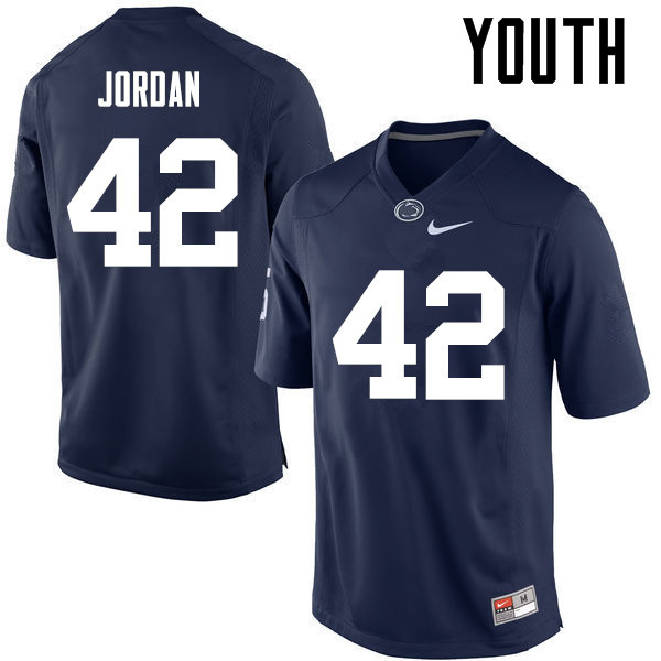 Youth Penn State Nittany Lions #42 Ellison Jordan College Football Jerseys-Navy